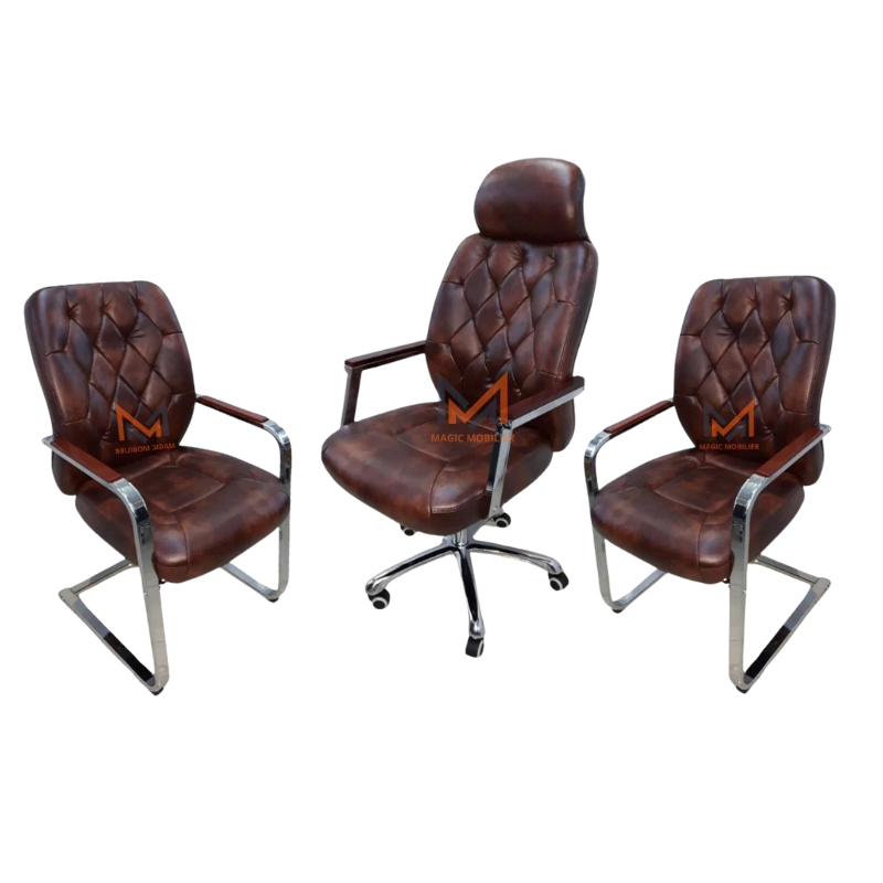 Ensemble Fauteuil Ergonomique VIGO marron Réf. A0396