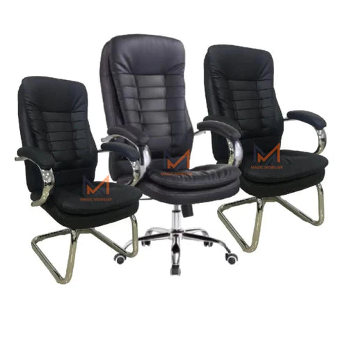 Ensemble Fauteuil RIKASO NOIR / GRIS / CAMEL  Réf. A0135