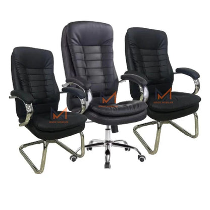 Ensemble Fauteuil RIKASO NOIR / GRIS / CAMEL  Réf. A0135